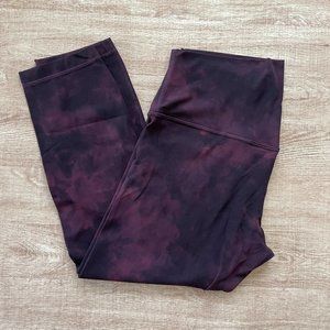 Lululemon Alight HR Pant 25” size 12 GUC Diamond Dye Cassis Black Red